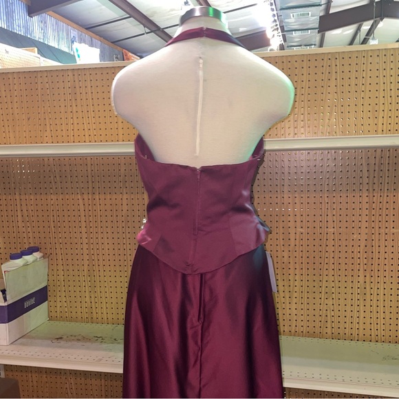 3 Piece Plum Red Formal Dress - Picture 5 of 6